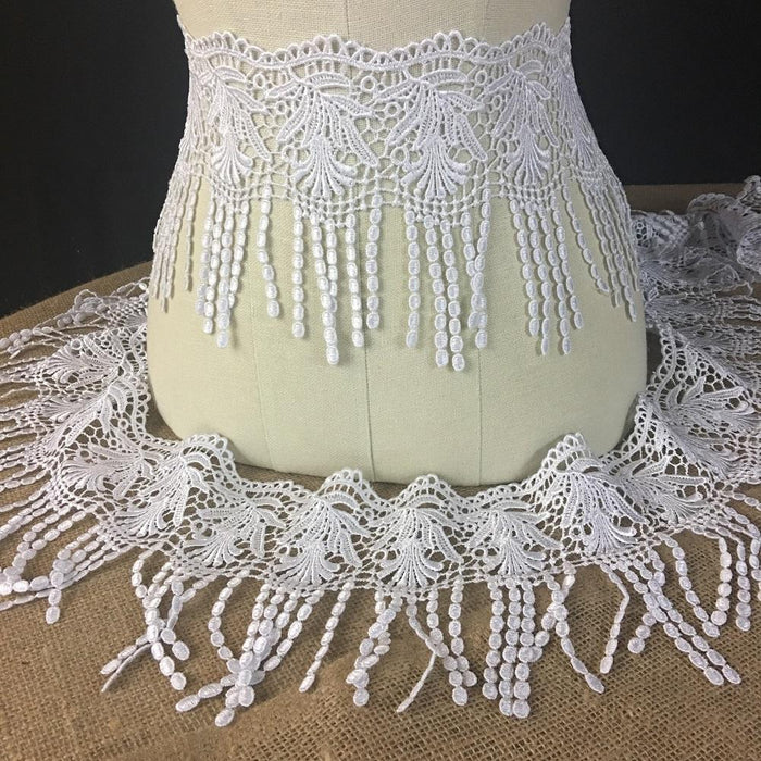 Fringe Trim Lace Quality Venise by the Yard, 6" Wide. Choose Color. Multi-use ie Garments Bridals Slip Extenders Costumes Veils Crafts