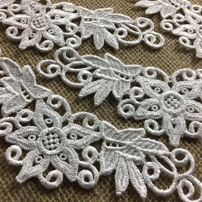 Lace Applique Motif Piece Embroidery Venise Patch 6" Long, Garments Bridals Costumes Invitations Scrapbooks ⭐