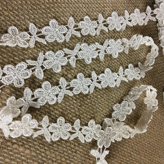 Lace Trim Venise Rose Design Embroidered, 0.6" Wide, Choose Color. Multi-use Garments Tops Costumes Crafts DIY Sewing Scrapbooks