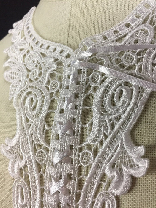 Applique Lace Pair Beautiful Versatile Sexy Corset Venise with Ribbon Lacing, 11.5"x8", Garments Bridal Costume DIY Sewing Arts Crafts. ⭐