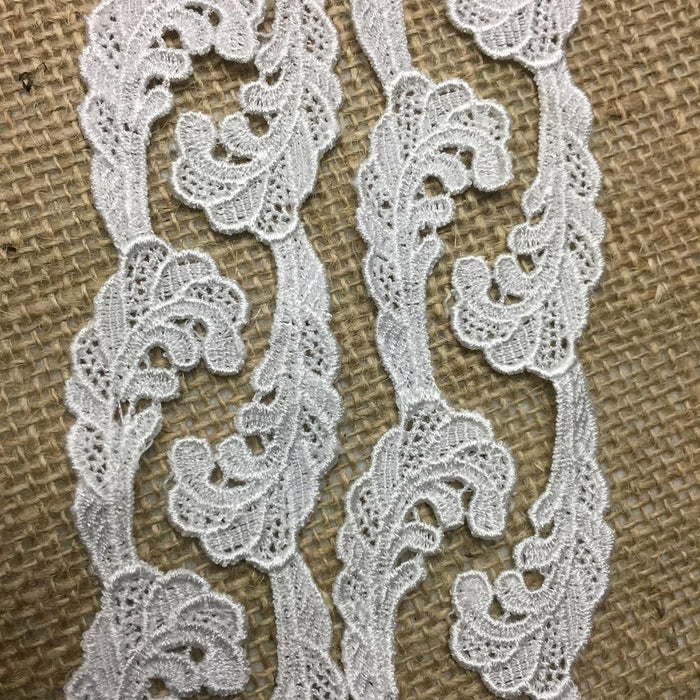 Lace Trim Puff Clouds White 1" Wide Wave Puff Cloud Venise. Wedding Edging Garments Decorations Crafts Veils Tops Costumes. ⭐