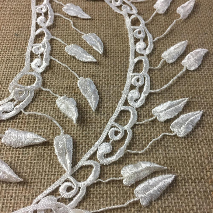 Fringe Lace Trim Elegant 4" Wide Hanging Leaf Pattern Venise. Choose Color. Many Uses ex: Garments Bridal Decorations Crafts Veils Costumes