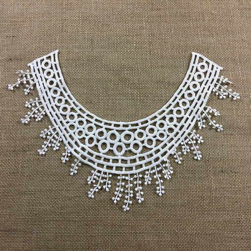 Lace Applique Neckpiece Egyptian Design Yoke Embroidery Collar Motif, 10"x14", Off White. Multi-Use Garments Tops Wedding Costume DIY Sewing Crafts