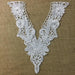 Yoke Applique Venise Lace V-Neck Elegant High Quality Neckpiece Embroidery Collar, 14" Long, Choose Color, Use Examples: Garments Tops DIY Sewing Costumes