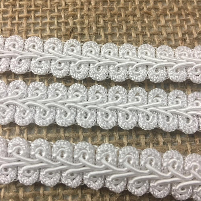 Gimp Braid Trim Ivory, 3/8" Wide Fancy French Chinese Use Examples: Garments Costume Scrapbooks Quilting