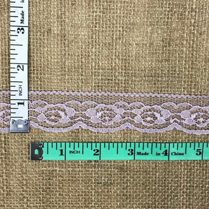 Raschel Trim Lace Scalloped Beautiful Rose Floral Design 1.25" Wide, For Garments Decoration Scrapbook Veils Dolls Costumes ⭐