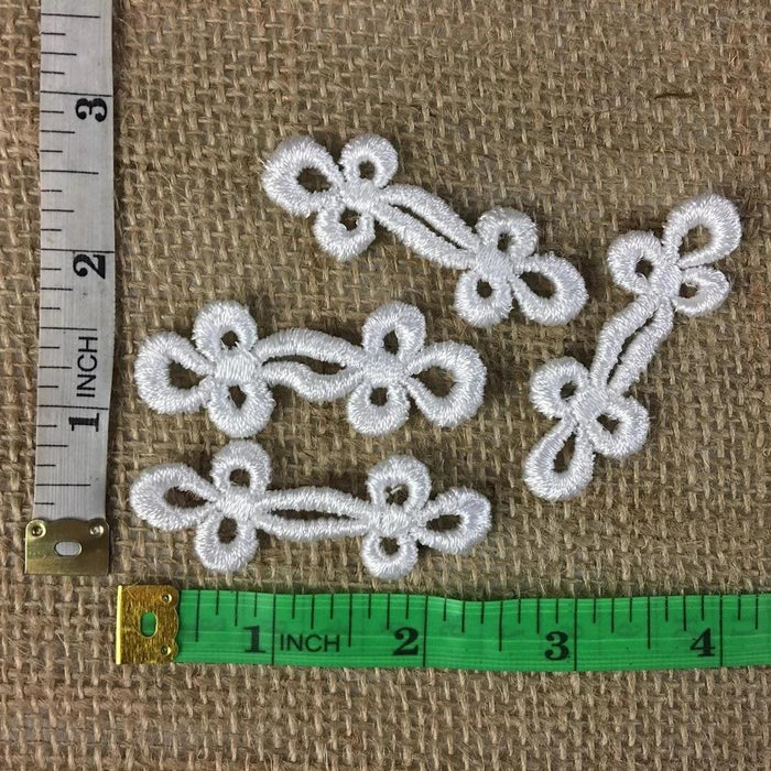 Fake Frog Button Chinese Cute Venise Lace 1" x 2.25" Off White Dye-able For Arts Crafts Scrapbook Costumes  Decorations ⭐