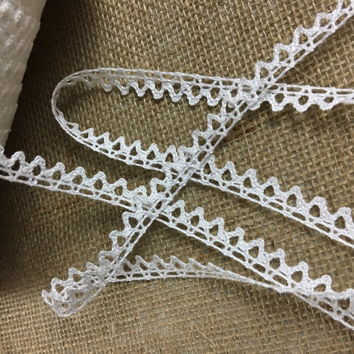Cluny Trim Lace Natural Cotton, Under 0.5" Wide, Ivory Yardage Vintage Antique Irish Edging, Multi Use: Garments Arts Crafts Costumes DIY Sewing