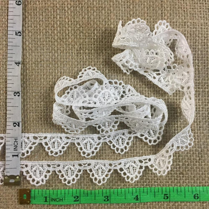 Lace Trim Classic Scallops 3/4" Wide Venise Edging, Garments Bridal Decoration Edging Crafts Veils Costumes Table Runner ⭐