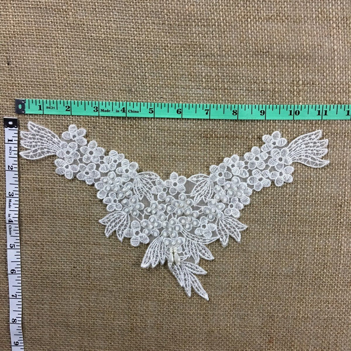 Beaded Applique Piece Lace Yoke Neckpiece Eagle, 11"x7", Choose Color, Multi-Use Garments Dance Theater Costumes Tops Decoration DIY Sewing