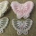 Lace Applique Butterfly Embroidered Sheer Organza, 1.5" x 2.5", Choose Color. For Dresses Gowns Veils Bridal Communion Christening Costumes Invitations Scrapbooks