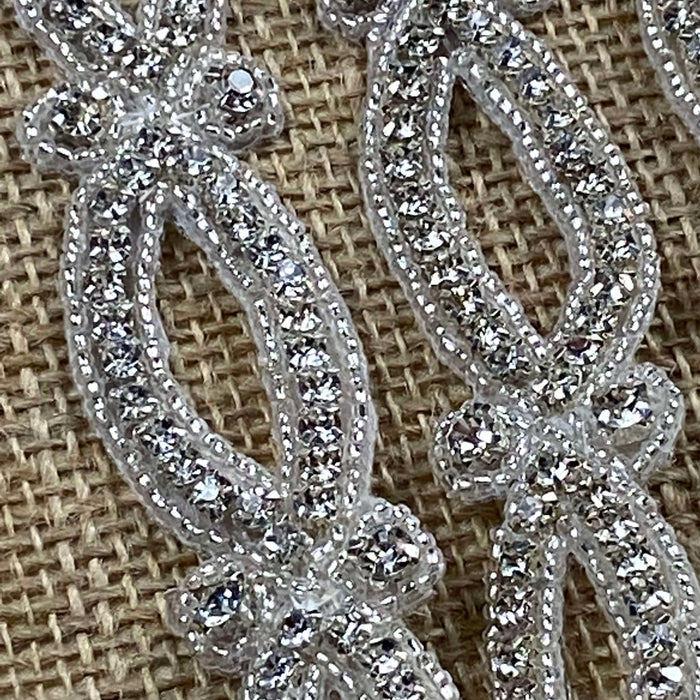 Rhinestone Sash Belt Bling Trim Crystal Arches 1.25" Wide By The Yard for Dress Bridal Crafts Jewelry & more