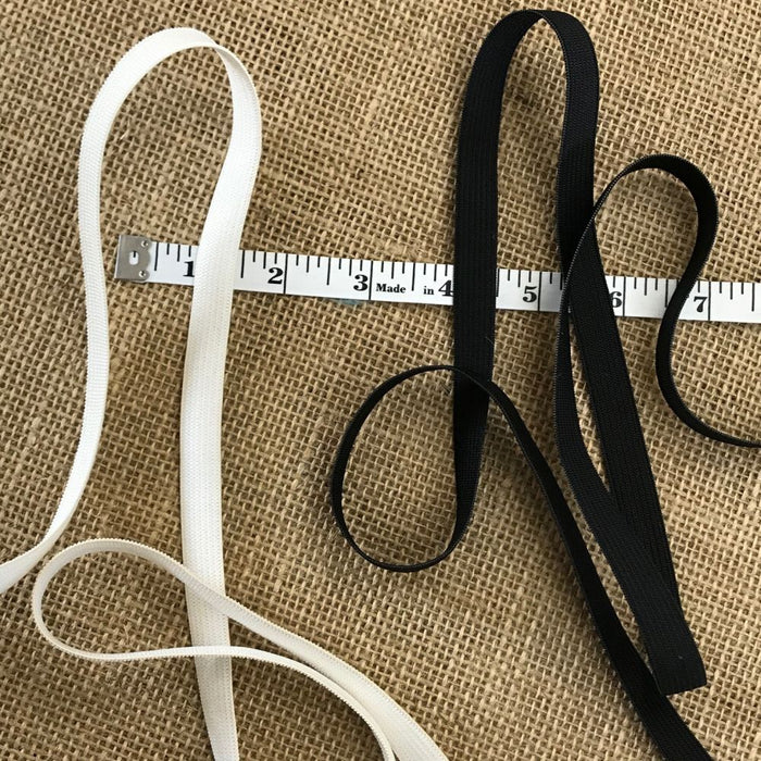 1/2" Elastic Stretch Trim Wide, Choose color White or Black, for Garment DIY Sewing Craft Face Mask and More.