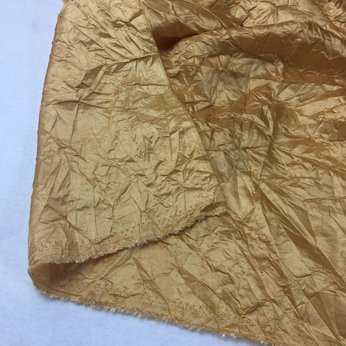 Crushed Taffeta Fabric Random Creased Great Quality Beautiful Gold Color ,100% Poly, 56" Wide, Use for Garment Tablecloth Overlay Backdrop
