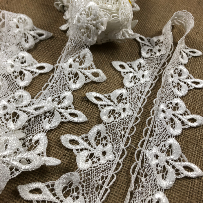 Trim Lace Emblem Venise, 2.5" Wide, Multi-use Garments Bridal Dress Top Costume Slip Extender Decoration Scrapbooks