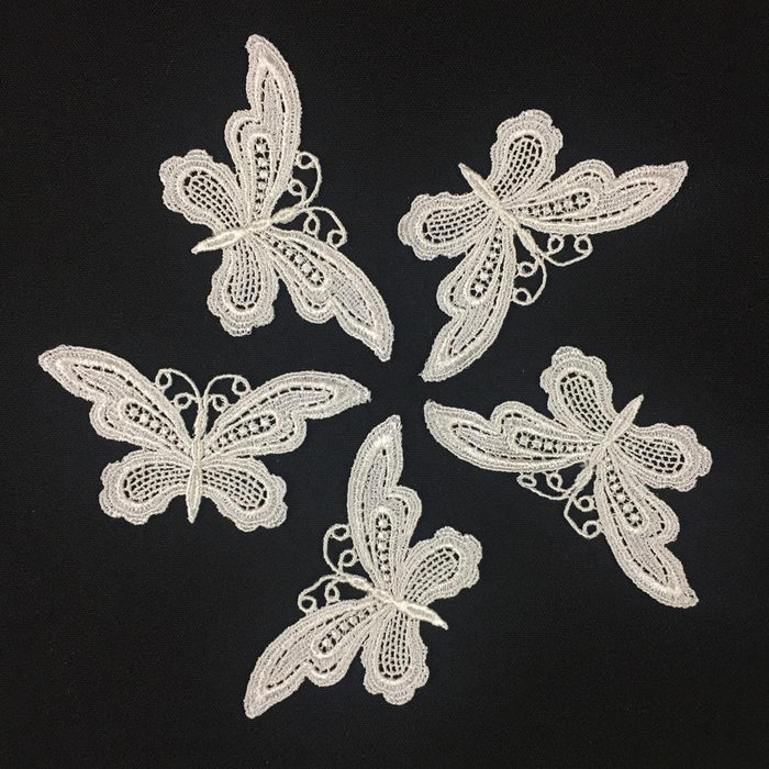 Butterfly Applique Lace Embroidery Venise Piece Motif Patch 1.5"x3.5" Garments Costume DIY sewing Arts Crafts. ⭐