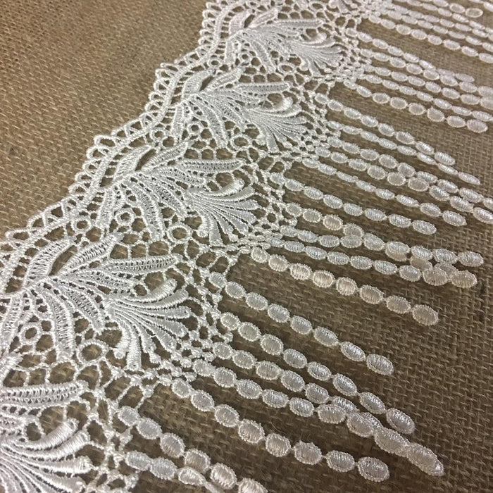 Fringe Trim Lace Quality Venise by the Yard, 6" Wide. Choose Color. Multi-use ie Garments Bridals Slip Extenders Costumes Veils Crafts