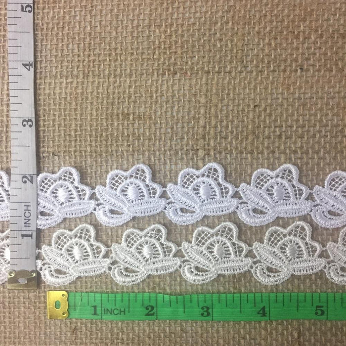 Trim Lace Rosettes Venise by the Yard, 1.25" Wide. Available in Multiple Colors. Multi-use ie Garments Bridals Crafts Veils Costumes