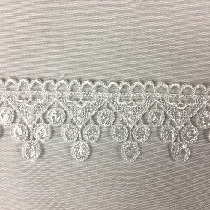Trim Lace Triangle Dots Design Venise by the Yard, 1.5" Wide. White. Multi-use ie Garments Bridals Veils Costumes Crafts ScrapbooksTrim Lace Triangle Dots Design Venise by the Yard, 1.5" Wide. White. Multi-use ie Garments Bridals Veils Costumes Crafts Scrapbooks