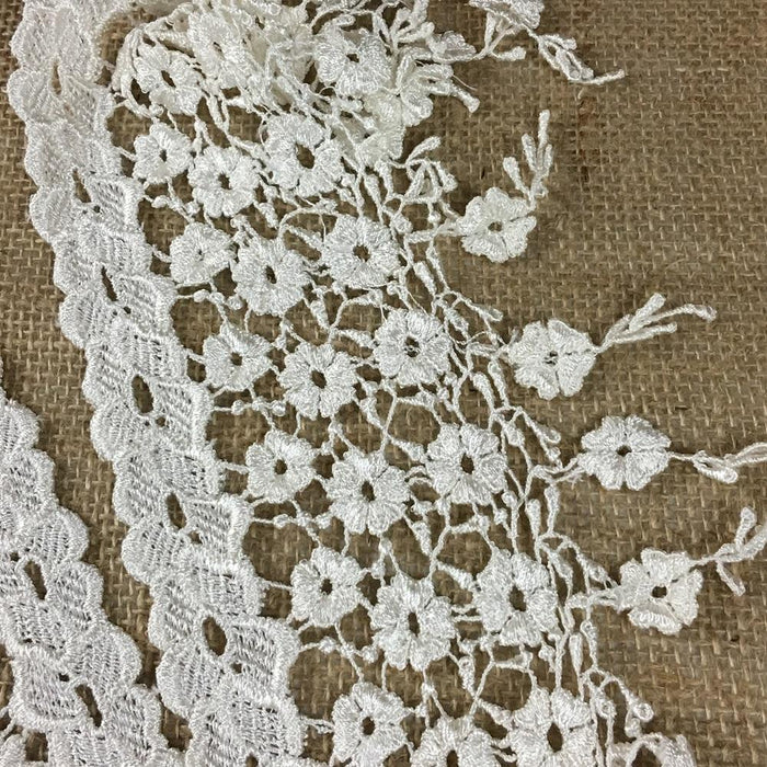 Trim Lace Fringe Daisy Dance Design Venise by the Yard, 5.25" Wide. Ivory. Multi-use ie Garments Bridals Slip Extender Veils Costumes Crafts