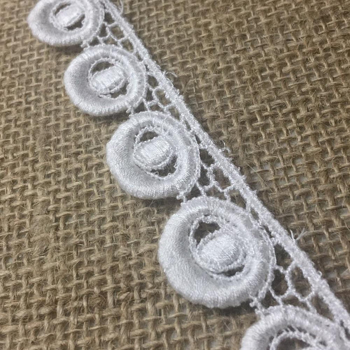 Lace Trim Pearl Scallops Design Venise Lace 3/4" Wide. Off White. Multi-Use ex. Garments Bridal Tops Decorations Arts Crafts Veils Costumes