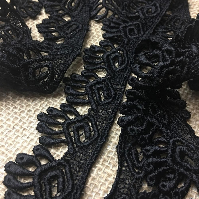 Lace Trim Geometric Aztec Venise 1.25" Wide. Garments Tops Shorts Decorations Crafts Veils Costumes Scrapbooks ⭐