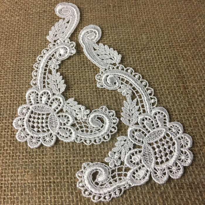 Lace,Applique,Pair,Venise,Rose,Design,Embroidered,Guipure,Chemical,Venice,Collar,Yoke,Lace,Bridal,Decorations,Invitations,Arts and Crafts,Scrapbook,Casket,Coffin,Ribbon,Victorian,Traditional,DIY Clothing,DIY Sewing,Proms,Bridesmaids,Encaje,A0250N8