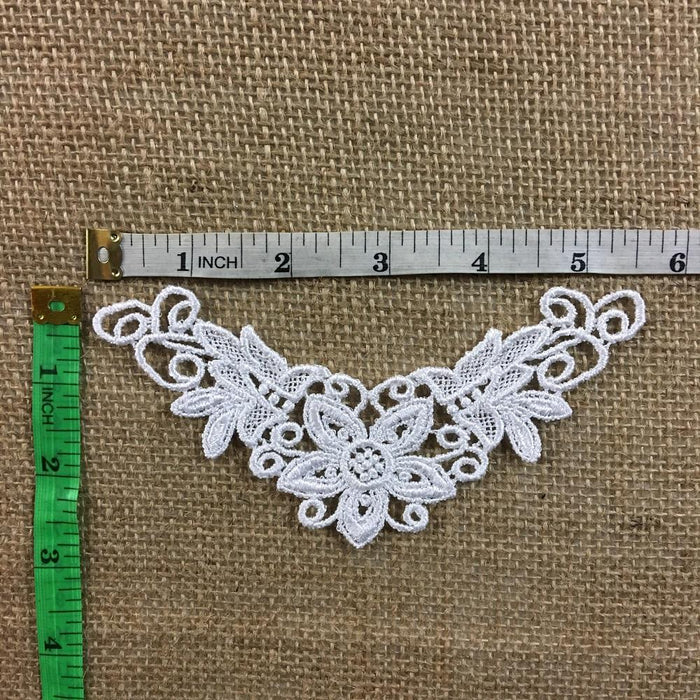 Lace Applique Motif Piece Embroidery Venise Patch 6" Long, Garments Bridals Costumes Invitations Scrapbooks ⭐