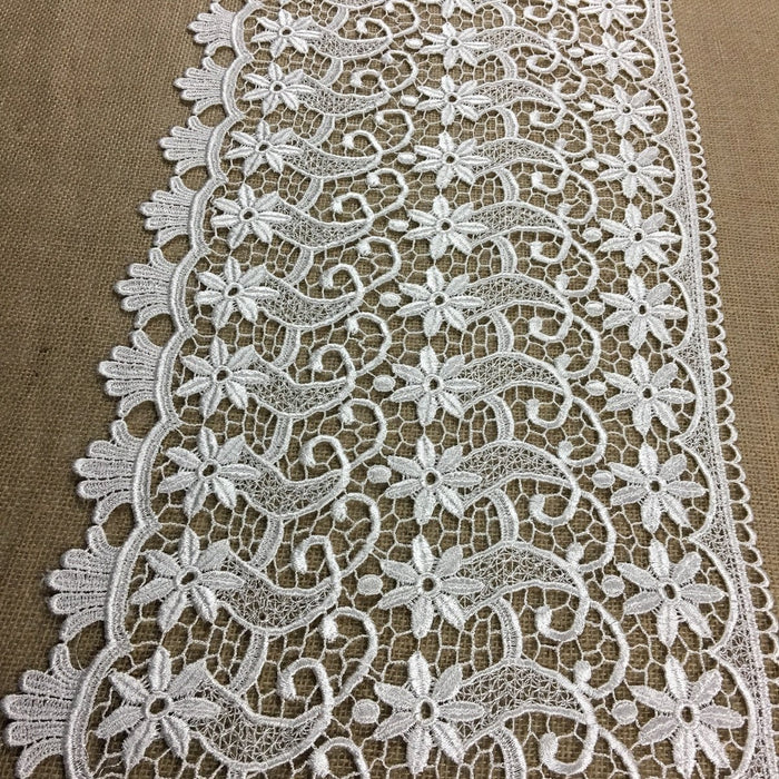 Trim Lace Venise by the Yard, Starfish, 13" Wide, Ivory, Multi-use Garments Tops Bridals Slip Extender Table Runner DIY Sewing Costumes Dance Theater
