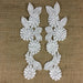 Applique Pair Lace Venise Floral Design Embroidered, 9" long, White, Multi-use Garments TopsBridal Craft DIY Sewing Decoration Scrapbooks