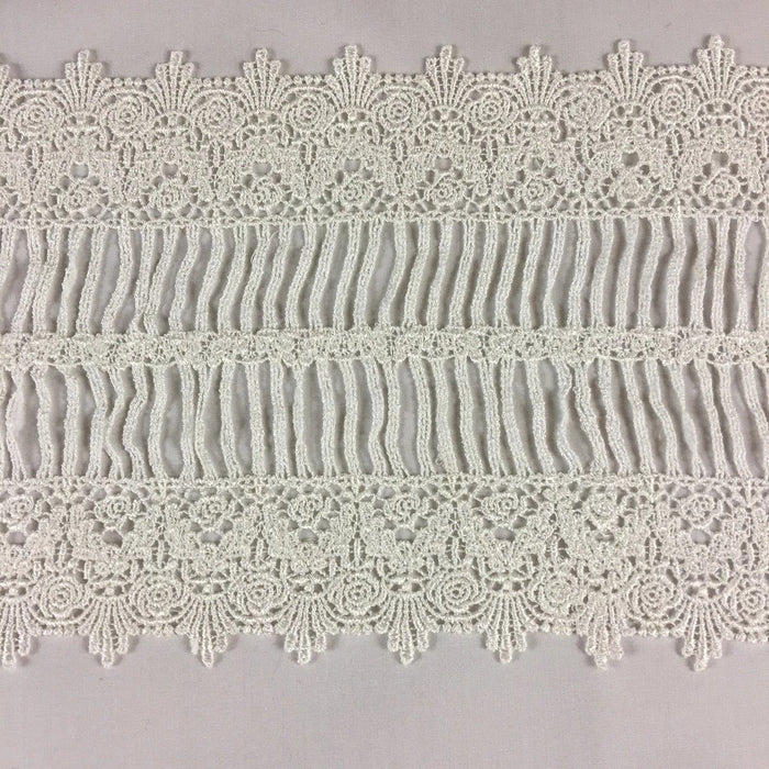 Trim Lace Venise by the Yard Royal Elegance Design, 7" Wide, Choose Color, Multi-use Garments Tops Table Runner Slip Extender DIY Sewing Decoration Costumes