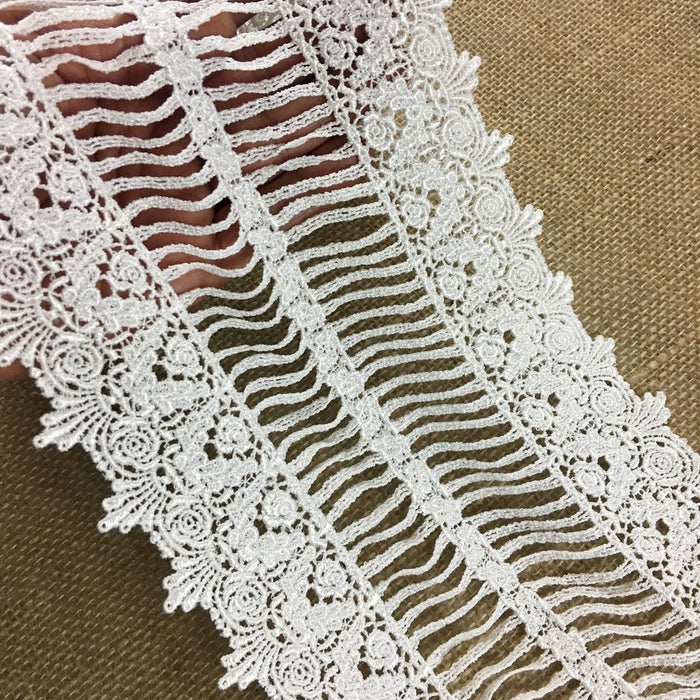 Trim Lace Venise by the Yard Royal Elegance Design, 7" Wide, Choose Color, Multi-use Garments Tops Table Runner Slip Extender DIY Sewing Decoration Costumes