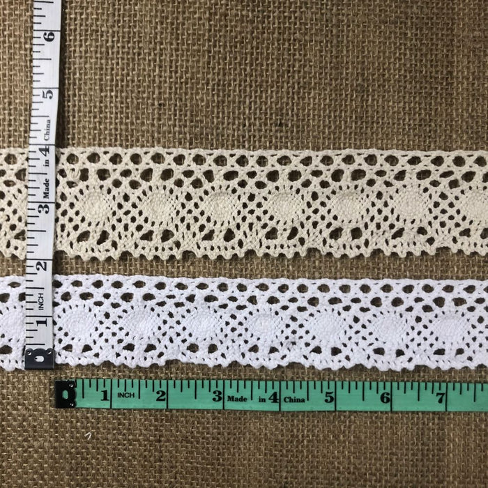 Cluny Trim Lace Natural Cotton 1.5" Wide Yardage Vintage Antique Irish Edging, Multi Use: Garments Arts Crafts Costumes DIY Sewing.