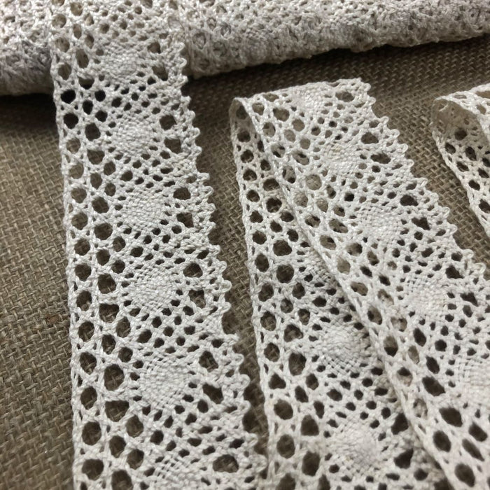Cluny Trim Lace Natural Cotton 1.5" Wide Yardage Vintage Antique Irish Edging, Multi Use: Garments Arts Crafts Costumes DIY Sewing.