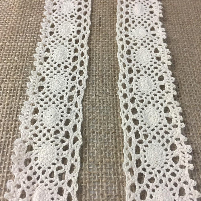 Cluny Trim Lace Natural Cotton 1.5" Wide Ivory Yardage Vintage Antique Irish Edging, Multi Use: Garments Arts Crafts Costumes DIY Sewing.