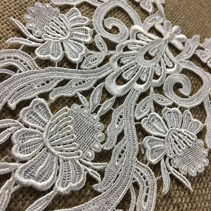 Lace Applique Super Yoke Piece Embroidery Venise, 20"x11", Garments Bridal Tops Costumes, Use Whole or Cut Pieces. Dye-able Rayon ⭐