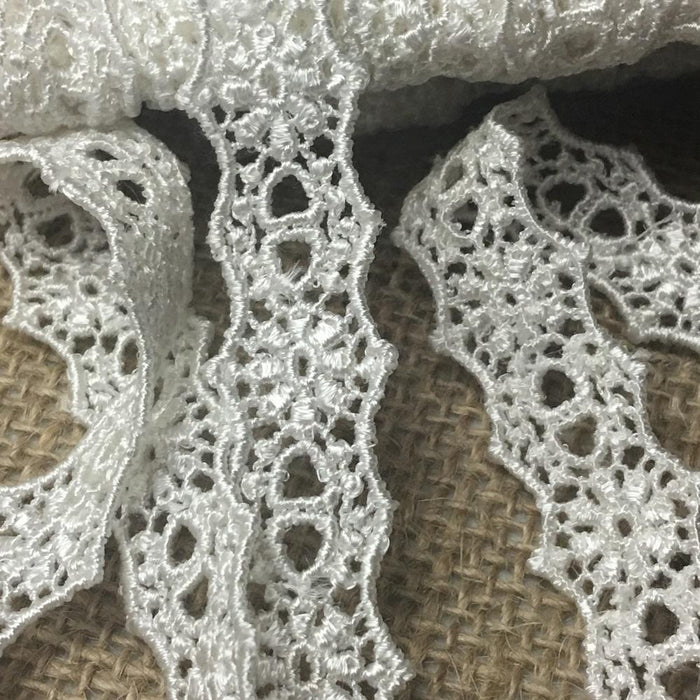 Slots Trim Lace  3/4" Wide Cute Double Border Venise with Slots for Ribbon. Garments Bridals Crafts Costumes. ⭐