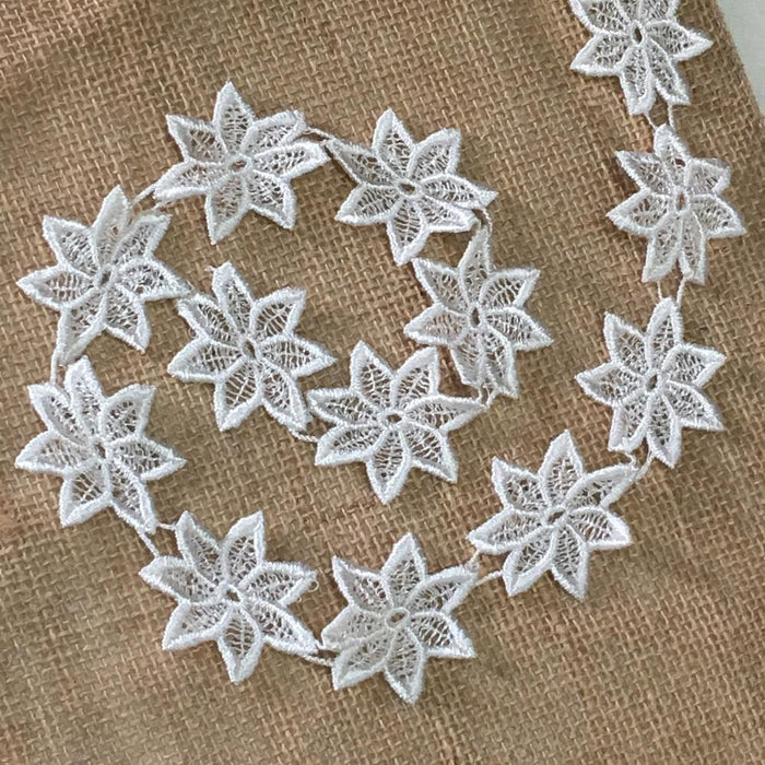 Lace Trim Stars 1.5" Wide Magic Spinning Stars Venise. Use Yardage or Cut Separately. Garments Tops Dresses Bridal Decoration Craft Costume Veil ⭐