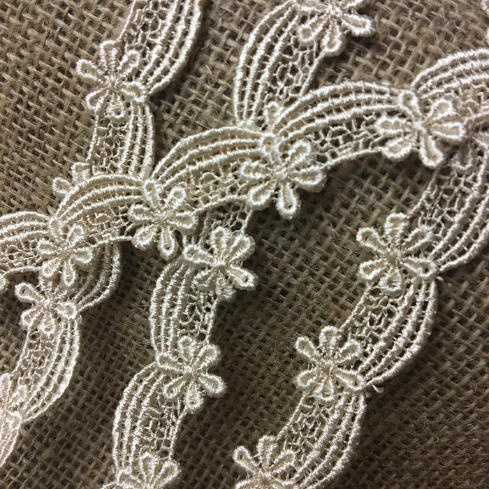 Lace Trim Scallops daisy Drapes Venise 3/4" Wide Choose Color. Many Uses ie: Garments Decorations Crafts Veils Tops Dance Theater Costumes.