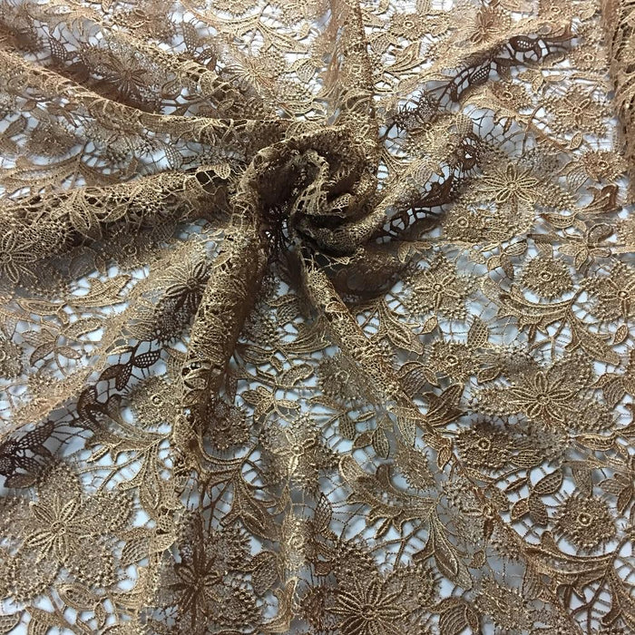 3D Venise Lace Fabric Allover Fancy Floral Scalloped Borders Retro French, 49" Wide, Choose Color. Multi-Use ex.Garments Overlay Tablecloth