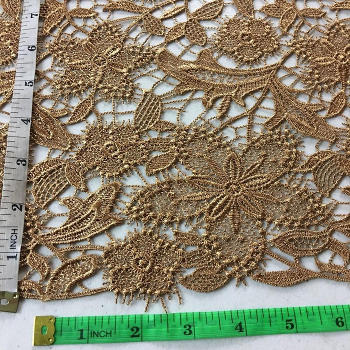 3D Venise Lace Fabric Allover Fancy Floral Scalloped Borders Retro French, 49" Wide, Choose Color. Multi-Use ex.Garments Overlay Tablecloth