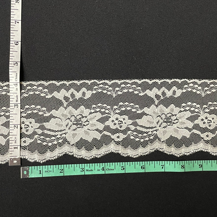 Raschel Trim Lace Beautiful Floral 4" Wide, Choose Color. Use Examples: Bridal Wedding Edging Garments Decorations Arts Crafts Table Runner