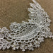 Lace Applique Piece Beaded Motif Embroidery Venise Patch Neckpiece, 4"x8", White. Multi-use Garments DIY Sewing Tops Costumes Decoration