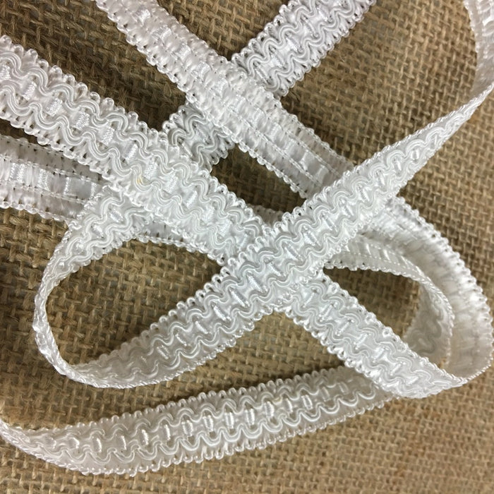 Gimp Braid Trim White, 1/2" Wide by the yard Fancy French Chinese, Multi-use Garments Costume Scrapbooks Quilting