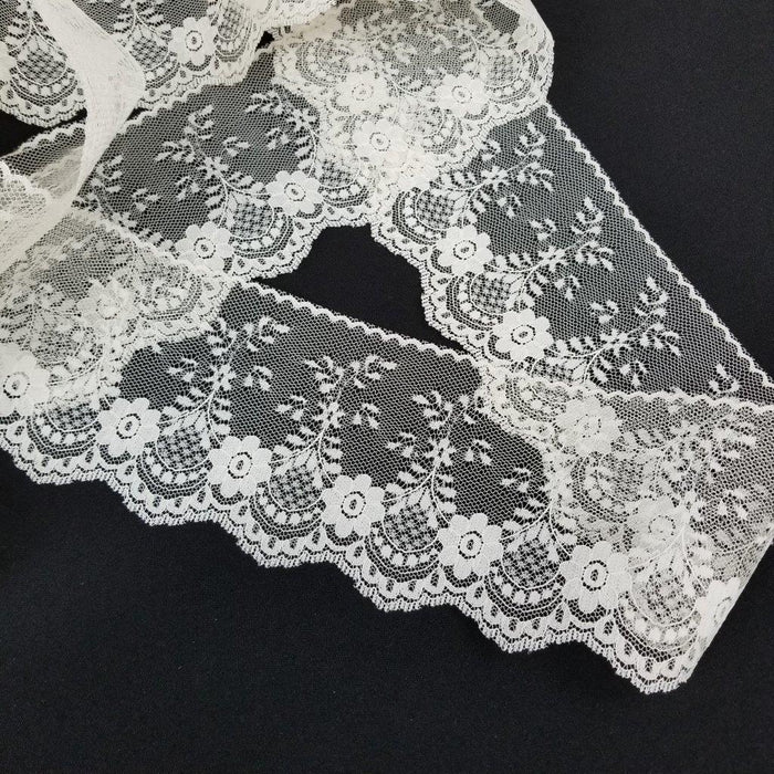 Raschel Trim Lace Beautiful Classic 4" Wide, Ivory. Bridal Wedding Edging Garments Decorations Arts Crafts Table Runner ⭐