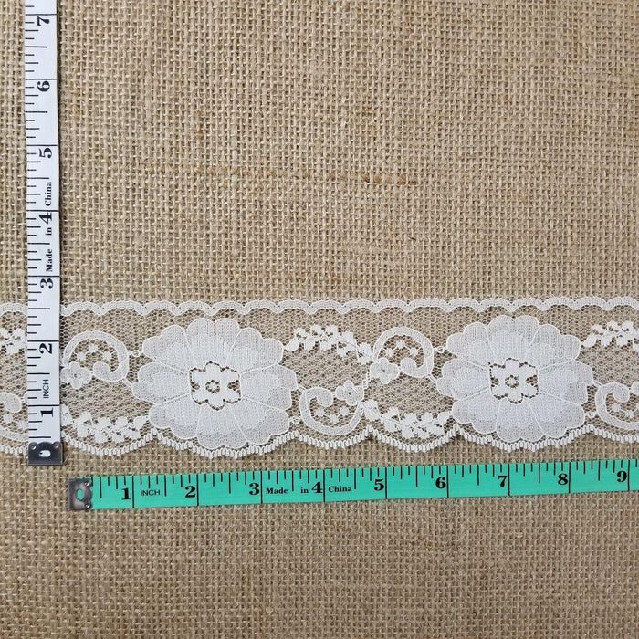 Raschel Trim Lace Beautiful Classic 2.5" Wide, Ivory. Uses: Bridal Wedding Edging Garments Decorations Arts Crafts Table Runner ⭐
