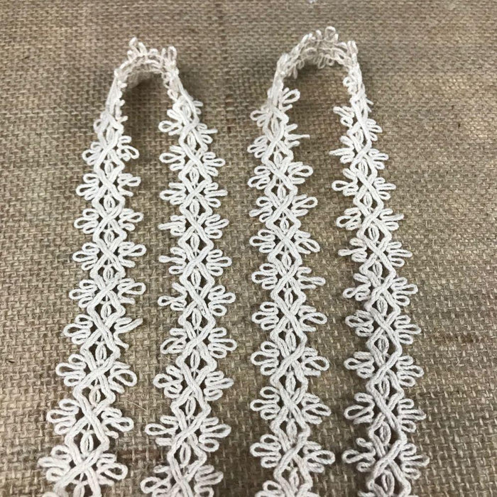 Braid Trim Ivory, 1" Wide Fancy. Use Examples: Garments Costume Craft Scrapbooks Drapes DIY Sewing.