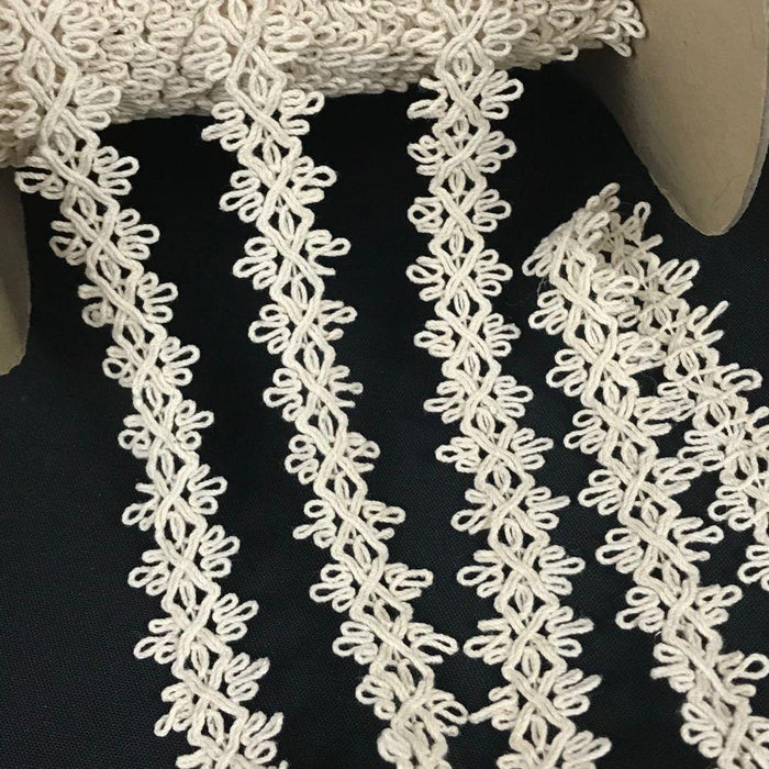 Braid Trim Ivory, 1" Wide Fancy. Use Examples: Garments Costume Craft Scrapbooks Drapes DIY Sewing.