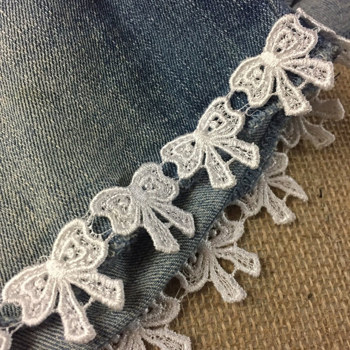 Lace Trim Bowtie Ribbon Design Venise, 1" Wide, Garments Children Bridal DIY Sewing Craft Veil Costume Scrapbook ⭐