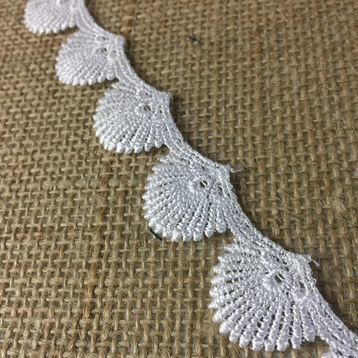 Venice Lace Trim, 1" Wide Sea Shell Royal Fan Design, Garments Children Bridal DIY Sewing Craft Veil Costume Scrapbook ⭐